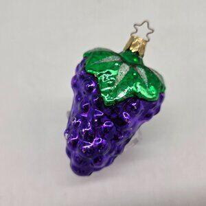 Inge Glas Grapes German Glass Christmas Ornament Purple 4"